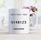 Şükür, Şükran, Minnet Sayı Sekans kişiye özel kupa bardak