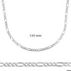 5.65 mm Gümüş Figaro Zincir - 160 mikron