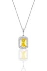 Gümüş  sarı topaz baget taşlı kolye