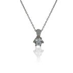 Gümüş rodyumlu star kesim tek taş kolye