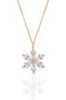Gümüş rose zirkon taşlı kar tanesi kolye