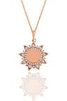 Gümüş rose zirkon taşlı sunflowers güneş kolye