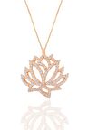 Gümüş rose zirkon taşlı lotus çiçeği kolye