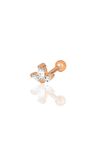 Gümüş rose zirkon üç taşlı Tragus helix Piercing küpe
