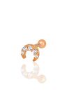 Gümüş rose zirkon taşlı hilal modeli Tragus helix Piercing küpe