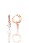 Gümüş rose kalp kesim zirkon taşlı halka küpe SGTL12253ROSE