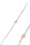Gümüş Rose Pırlanta Modeli Pembe Zirkon Taşlı Kalp Bileklik SGTL12396ROSE