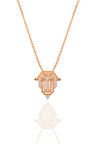Gümüş rose zirkon taşlı seranay kolye SGTL12666ROSE