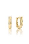 925 Ayar Gümüş Küpe  Altın Kaplama Asimetrik Taşlı Modern J Tasarım Küpe  SGTL13275GOLD