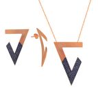 onix taşlı üçgen ikili set