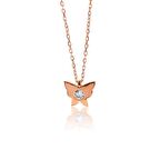 Mini pırlanta modeli kelebek kolye