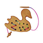 İp Geçirme Örme Oyunu Ahşap Kuğu