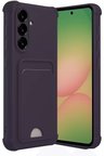Newface Samsung Galaxy A55 5G Kılıf Kelvin Kartvizitli Silikon - Derin Mor