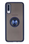 Newface Samsung Galaxy A70 Kılıf Montreal Yüzüklü Silikon Kapak - Lacivert