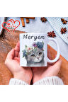 Kişiye Özel İsimli ve Kedi Temalı Kupa Bardak - Size Özel Hediye