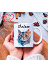 Kişiye Özel İsimli ve Kedi Temalı Kupa Bardak - Size Özel Hediye
