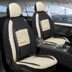 Renault R5 Deri Detaylı Oto Koltuk Kılıfı Ön Arka Set Alpine Siyah Bej ŞHN