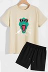 Dinazor Baskılı Şort T-shirt Eşofman Takımı