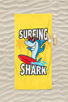 Shark Köpekbalığı Baskılı Plaj Banyo Havlusu