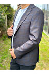 EKOSE DESENLİ SİYAH  Erkek Blazer Spor Ceket 1376