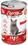 Energy Sığır Etli Yetişkin Yaş Konserve Kedi Maması 400 Gram - 12 Adet
