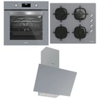 Silverline Ankastre Set, Gri Renk, CS5335S02 Ocak, FLAM Davlumbaz, BO6502S02 Fırın