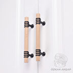 Siyah Ahşap  Kulp Lüks Country Mutfak Mobilya Dolap Çekmece Kulbu