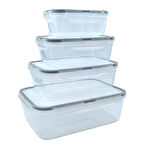 Leyloş 4lü İç İçe Sızdırmaz Contalı Kilitli Kapaklı Plastik Erzak Saklama Kapları Lc315