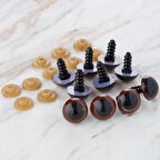Leyloş 14 Mm Kahverengi 5 Çift Amigurumi Göz