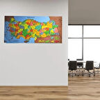 Leyloş Renkli Türkiye Haritası Manyetik Yapıştırıcı Gerektirmeyen Duvar Stickerı 118 Cm * 56 Cm
