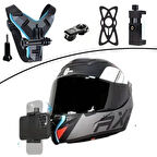 Leyloş Motorsiklet Kask Önü Takılan Telefon Tutucu Aksiyon Kamerası Takılabilen Aparat