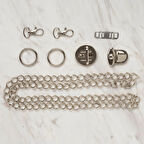 Leyloş Çanta Aksesuar Seti Gümüş