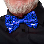 Mavi Payetli Pullu Papyon