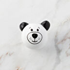 Leyloş 1 Adet Kulağı Siyah Ayı Figürlü Ahşap Boncuk