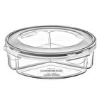 Leyloş 3 Bölmeli Sızdırmaz Contalı Kilitli Kapaklı 1,35 Litre Yuvarlak Erzak Saklama Kabı Lc-500