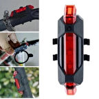 Leyloş Usb Şarj Edilebilir Parlak Bisiklet Led Lamba Su Geçirmez Güvenlik Uyarı Arka Lamba Işığı