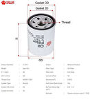 Sakura C1011 Yağ Filtresi.Japon Carısma(Da) Lancer(Cs. Cy) 1.5-1.6 03- L200(Kk. Kl) 2.4 Dıd 16- Asx(Ga) 1.6-1.8 Dı-D 10- Colt(Z3) 1.3-1.5 04-10 Outlander(Cw. Gf) 2.0 09- Eclıpse Cross(Gk) 17- 1.6 1.8 97-04