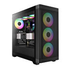 GAMDIAS ATHENA M3, FSP 1600W, Tempered Glass, Type-C, Mesh Ön Panel, ARGB, ATX, Professional GAMING KASA