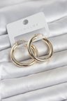 Gold Renk Pirinç Halka 30 mm Kadın Küpe - TJ-BKP11759