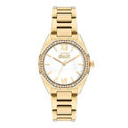 Slazenger SL.09.2301.3.08 Kadın Kol Saati | 35 mm Altın Renk Çelik Kasa, Taşlı Çerçeve