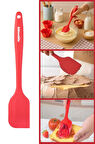 Silicolife Büyük Spatula, Isıya Dayanıklı Yanmaz Yapışmaz Tek Parça Silikon Spatula 26cm Kırmızı
