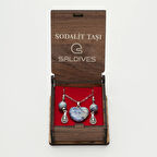 Saldives Sodalit Doğaltaş Kolye ve Küpe