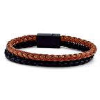 KAHVE SİYAH TASARIM DERİ ERKEK BİLEKLİK BT018