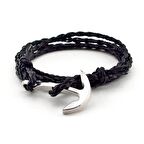 4 SIRA SARMALI DERİ ÇAPA ERKEK BİLEKLİK BT298