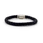 SİYAH RENK HALAT MANYETİK KLİPSLİ ERKEK BİLEKLİK BT419