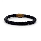 SİYAH RENKLİ BRONZ MIKNATISLI HALAT ERKEK BİLEKLİK BT420