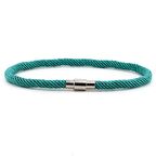 İNCE TURKUAZ ÖRGÜ İPLİ MANYETİK KLİPS ERKEK BİLEKLİK BT435