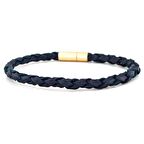 SAÇ ÖRGÜ ORJİNAL DERİ SARI KLİPS LACİVERT ERKEK BİLEKLİK BT508