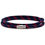 LACİVERT KIRMIZI PARACORD ÜÇ SIRA SARMA ERKEK BİLEKLİK BT545