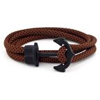 BÜYÜK METAL ÇAPALI KAHVE SİYAH SARMA ERKEK BİLEKLİK BT582